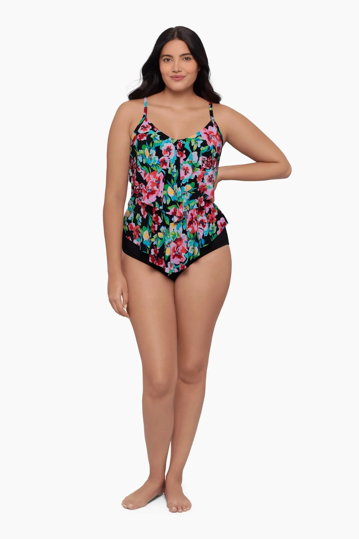 Plus Size Ronnie Tankini Top - Blooming Beauty sold by Longitude product image thumbnail 2