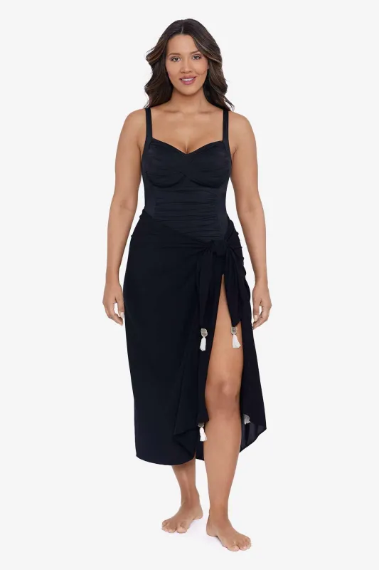 Solid Pareo Swim Cover Up - Black sold by Longitude