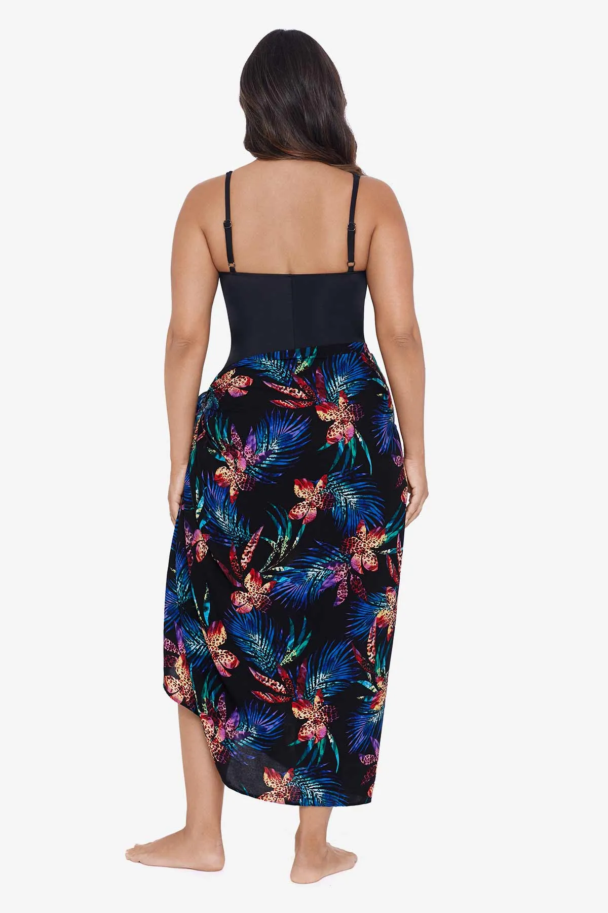 Mosaic Jungle Pareo Swim Cover Up - Black/Multi sold by Longitude product image thumbnail 3