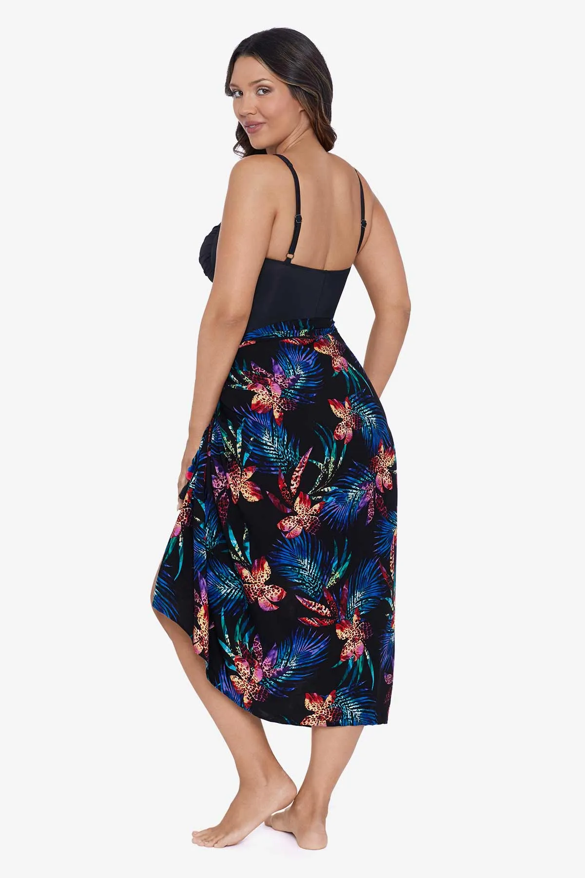 Mosaic Jungle Pareo Swim Cover Up - Black/Multi sold by Longitude product image thumbnail 2