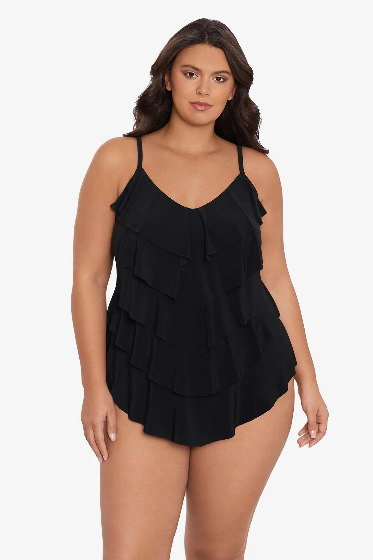 Plus Size Rachel Tankini Top - Black sold by Longitude