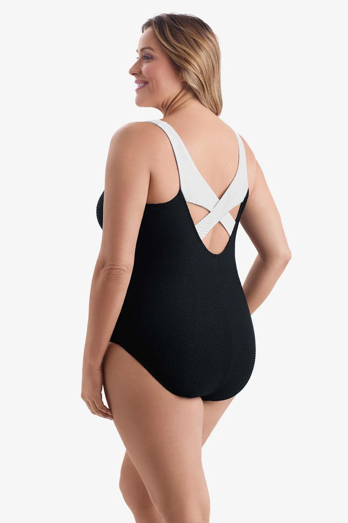 Plus Size Long Torso X Back One Piece - Texture Luxe sold by Longitude product image thumbnail 2