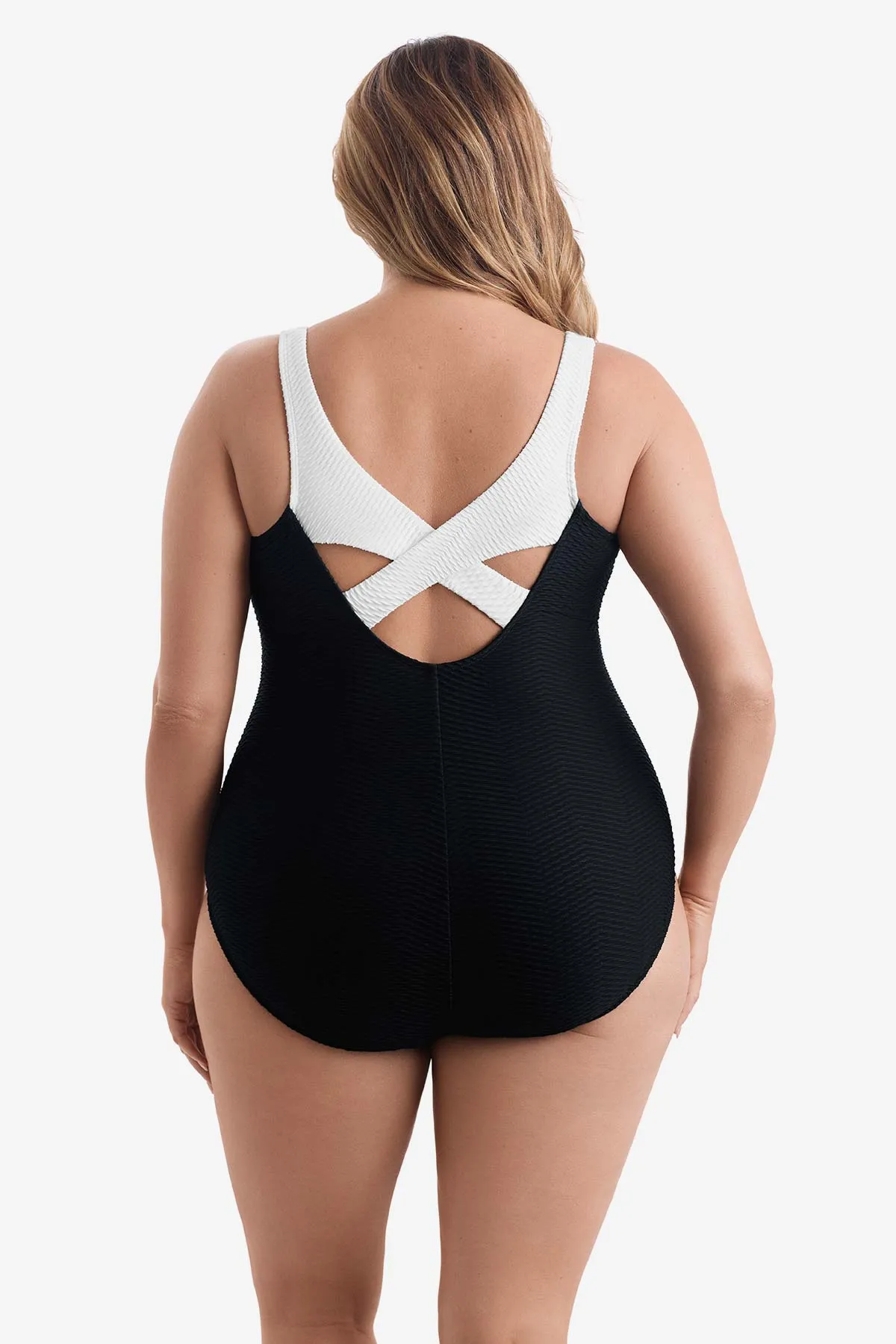 Plus Size Long Torso X Back One Piece - Texture Luxe sold by Longitude product image thumbnail 3