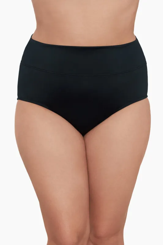 Yoke Top Plus Size Brief - Black sold by Longitude