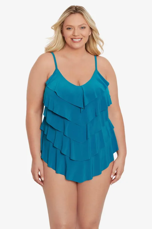 Plus Size Rachel Tankini Top - Peacock sold by Longitude