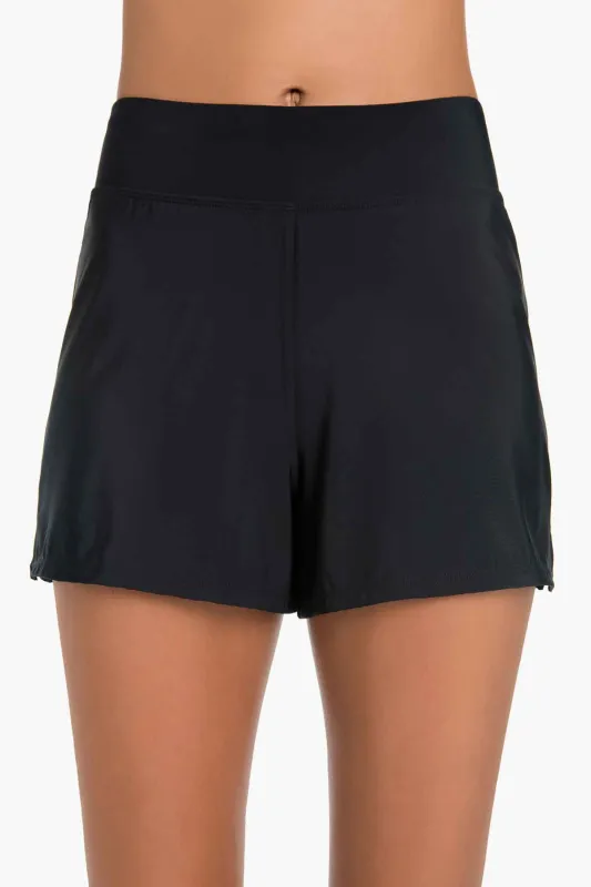 Yoga Waist Short Swim Bottom - Black sold by Longitude