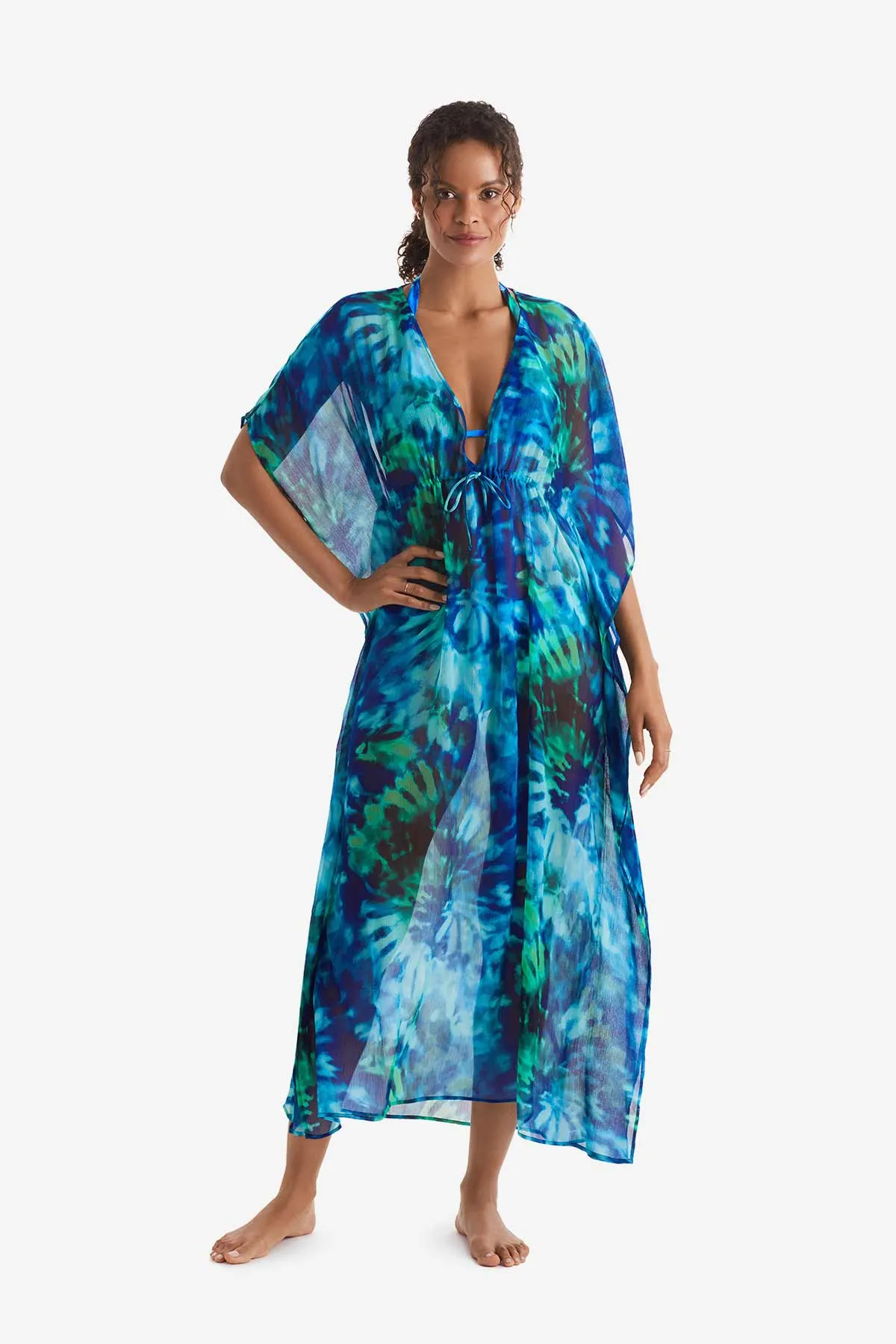 Dune Midi Caftan - Saltwater Tie Dye sold by Longitude