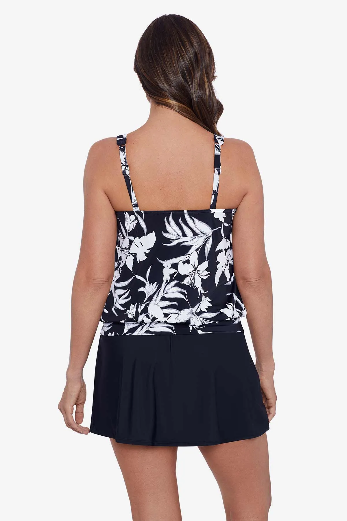 Shirred Neck Blouson Tankini Top - Nightshade sold by Longitude product image thumbnail 3