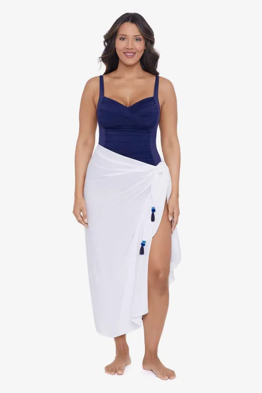 Solid Pareo Swim Cover Up - White sold by Longitude