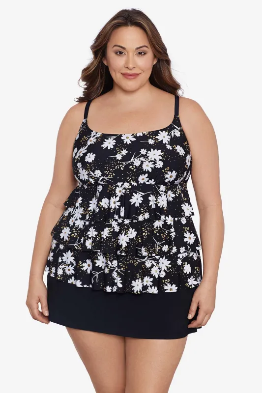 Plus Size Long Torso Ruffle Faux Skirtini - Whoopsie Daisy sold by Longitude