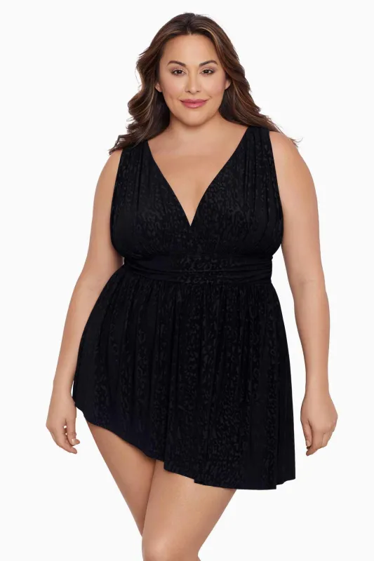 Plus Size Long Torso Goddess Flyaway Swim Dress - Boss Lady made by Longitude