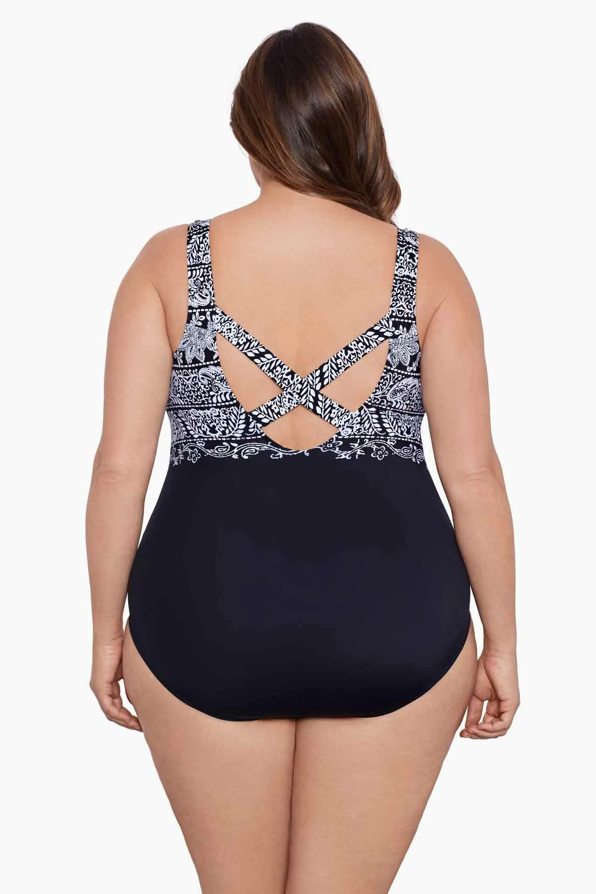Plus Size Long Torso X Back One Piece - Night Seas sold by Longitude product image thumbnail 3