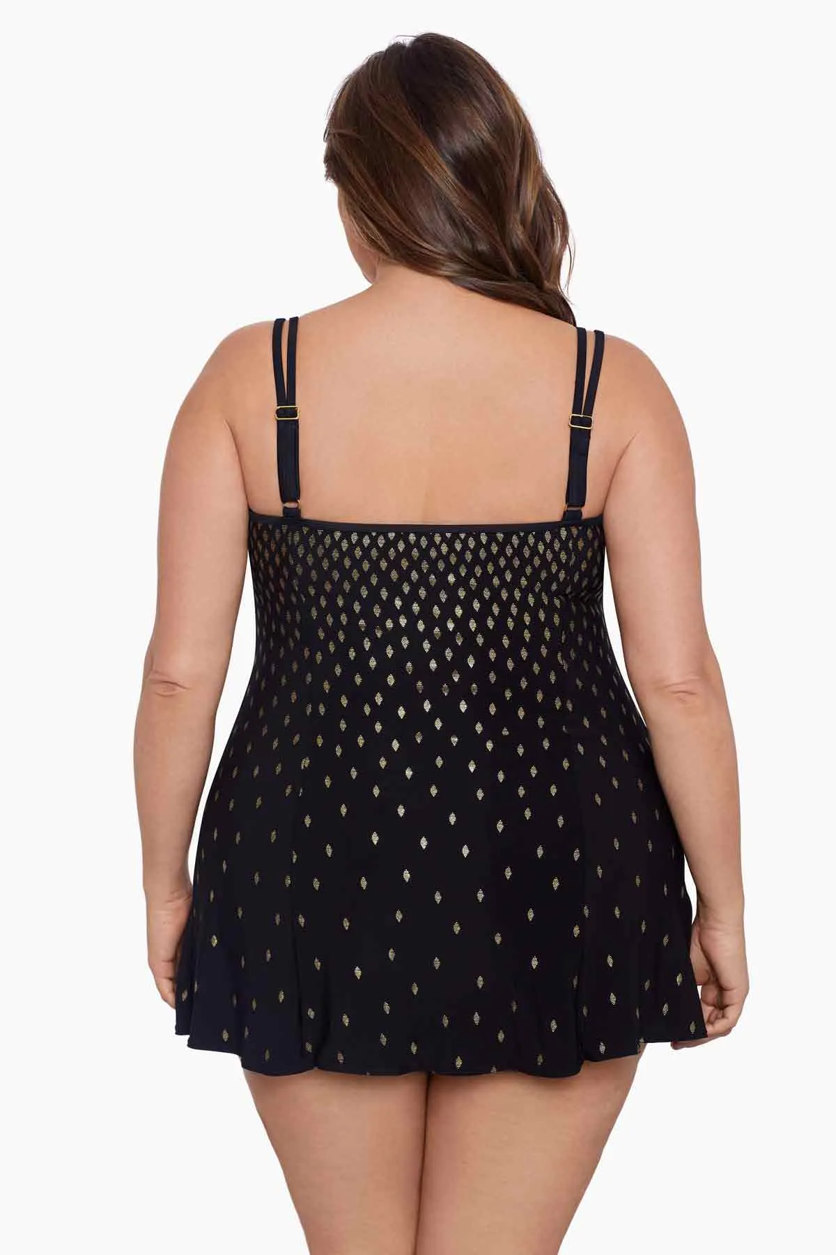 Plus Size Long Torso Princess Seam Swim Dress - Glitter Creek sold by Longitude product image thumbnail 3