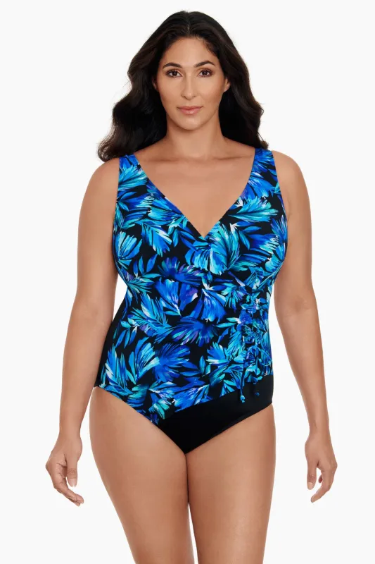 Long Torso Ruffle Surplice One Piece - Toucan Play made by Longitude