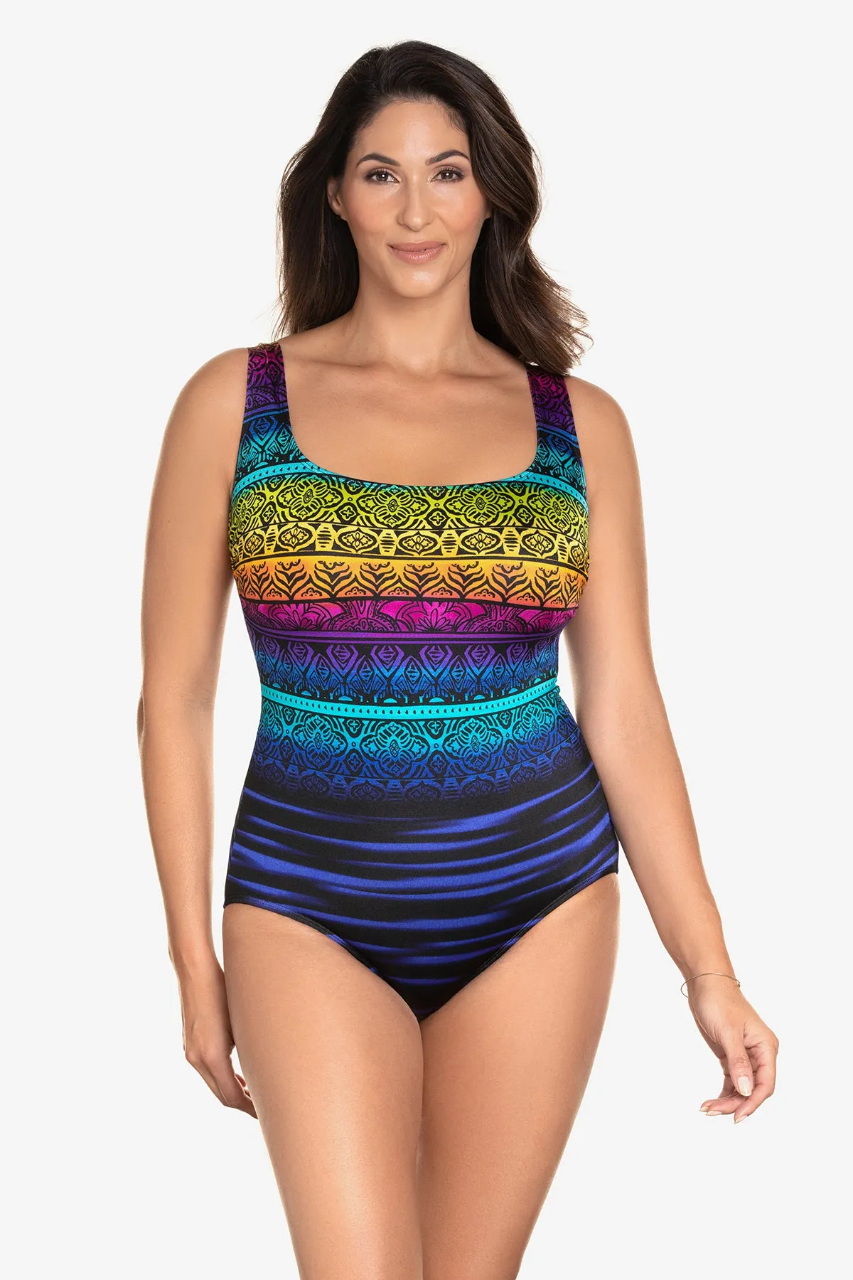 Double X-Back Tank Long Torso One Piece Swimsuit Cocoa Beach sold by Longitude