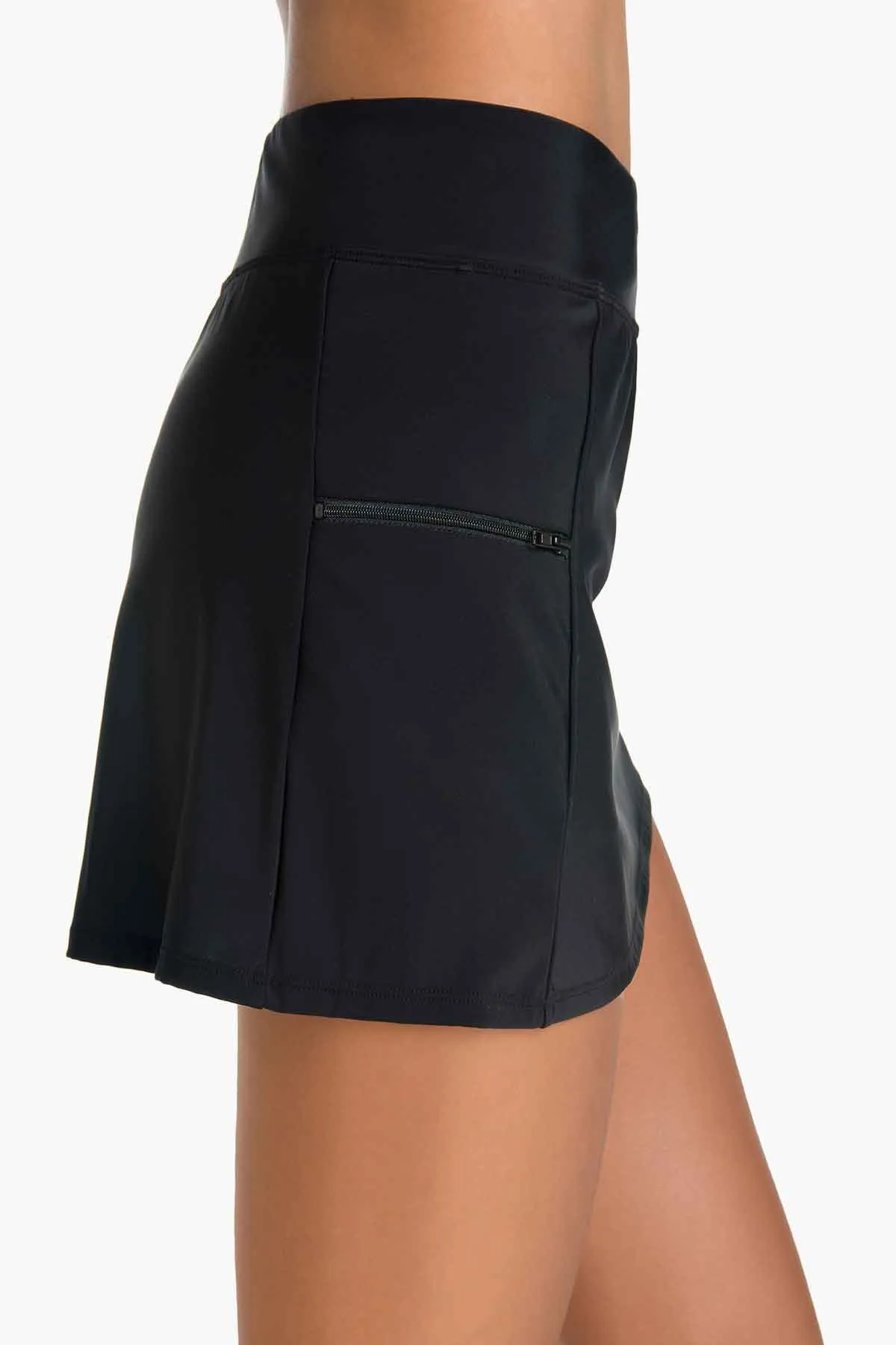Skort With Zip Pocket Swim Bottom - Black sold by Longitude product image thumbnail 2