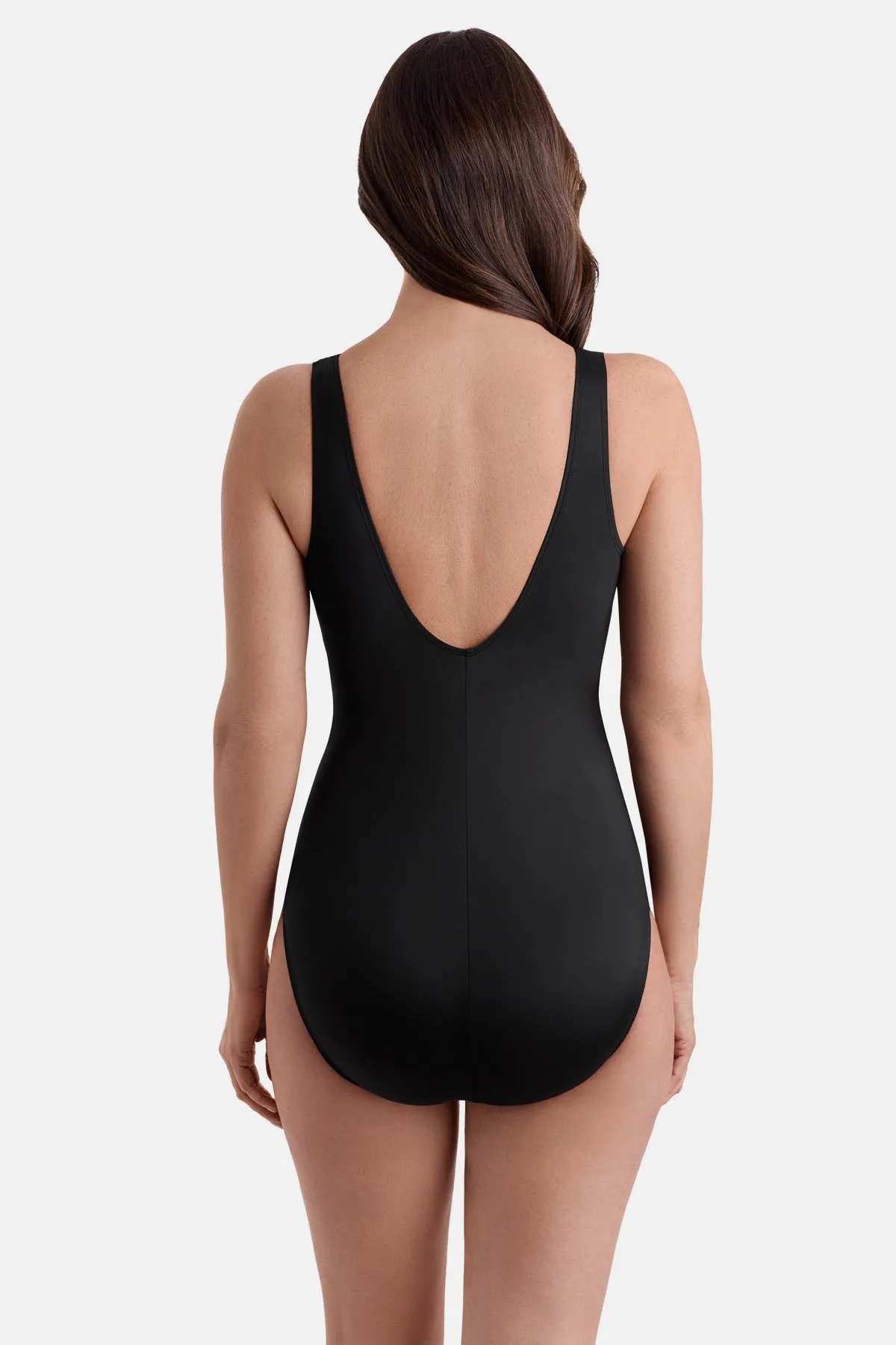 Long Torso Ruffle Surplice One Piece - Night Fern sold by Longitude product image thumbnail 3
