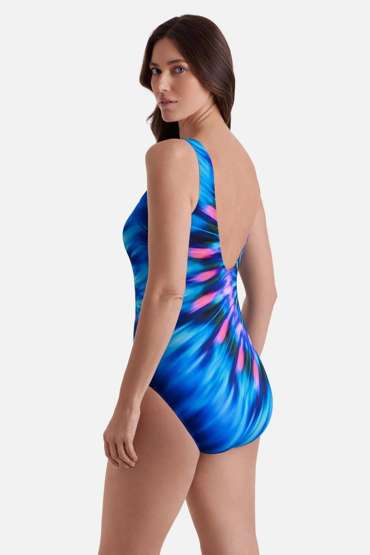 Long Torso Panel Scoopneck One Piece - Electric Burst sold by Longitude product image thumbnail 3