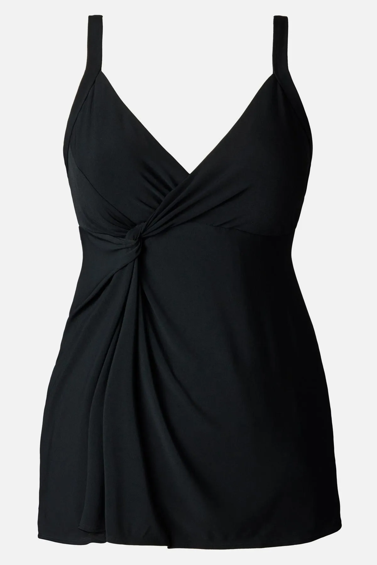 Long Torso Twist Side Swim Dress - Black Solidtude 2.0 sold by Longitude product image thumbnail 4
