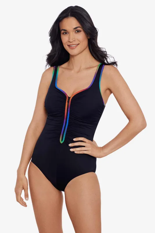Colorful Behavior Zip Tank One Piece - Multi sold by Longitude