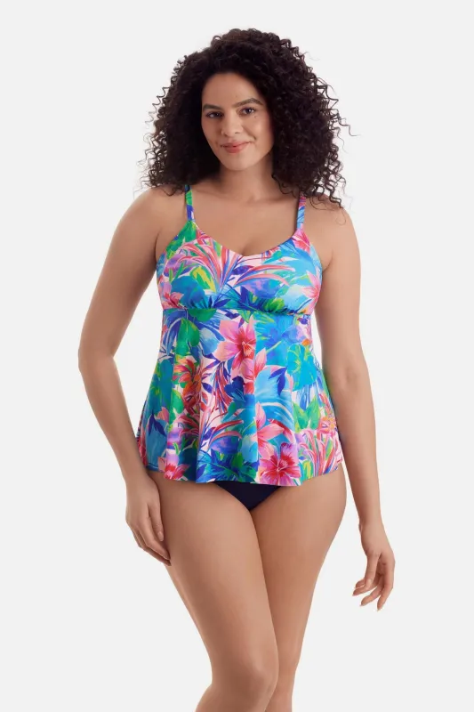 V-Neck Tankini Top - Water Tropics sold by Longitude