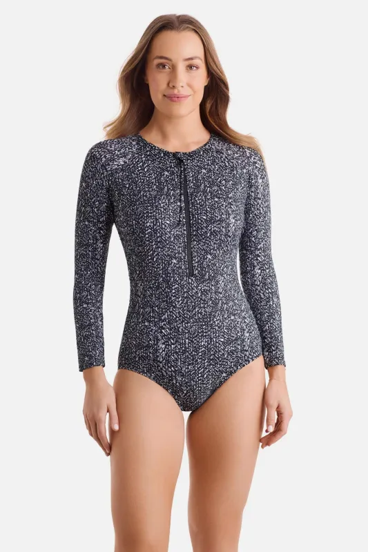 Paddle Board Sunblock One Piece - Pixel Twilight sold by Longitude