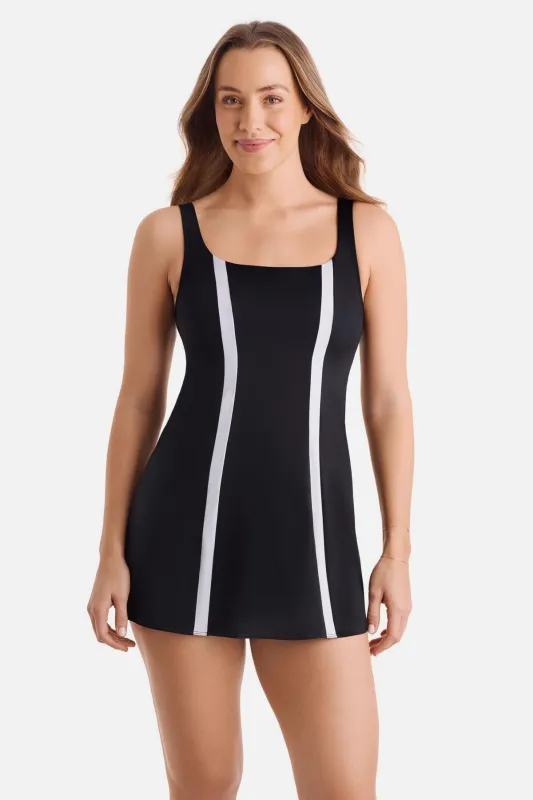 Sport Swim Dress - Black/White sold by Longitude