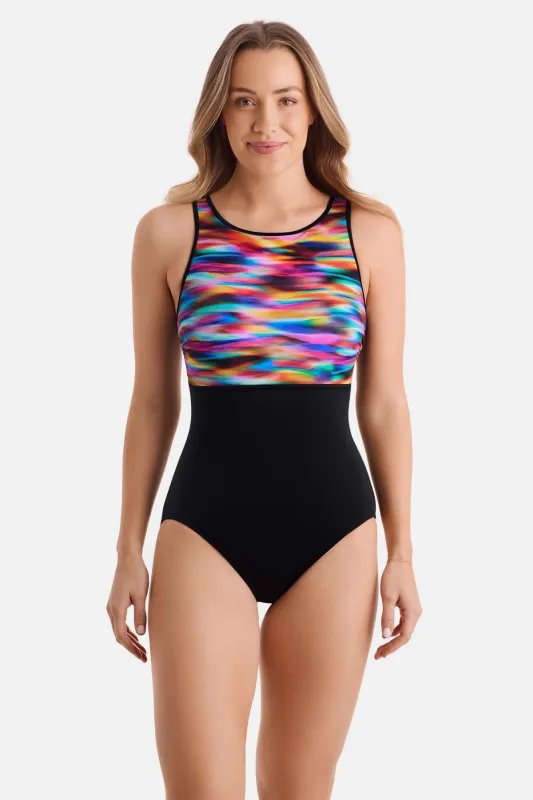 Binded Highneck Tank One Piece - Seaglass sold by Longitude