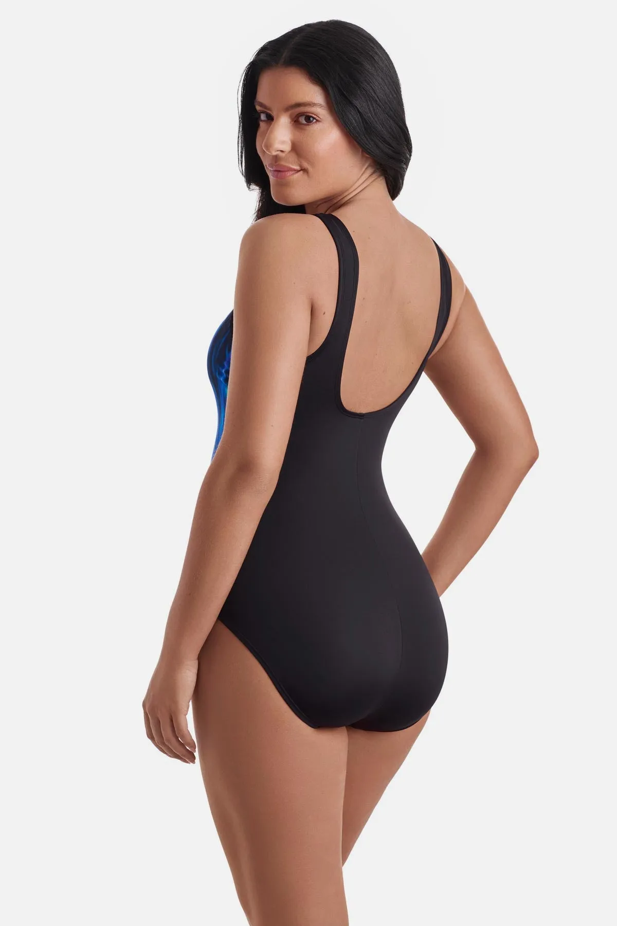 Squareneck Illusion Tank One Piece - Electrifying Blue sold by Longitude product image thumbnail 3