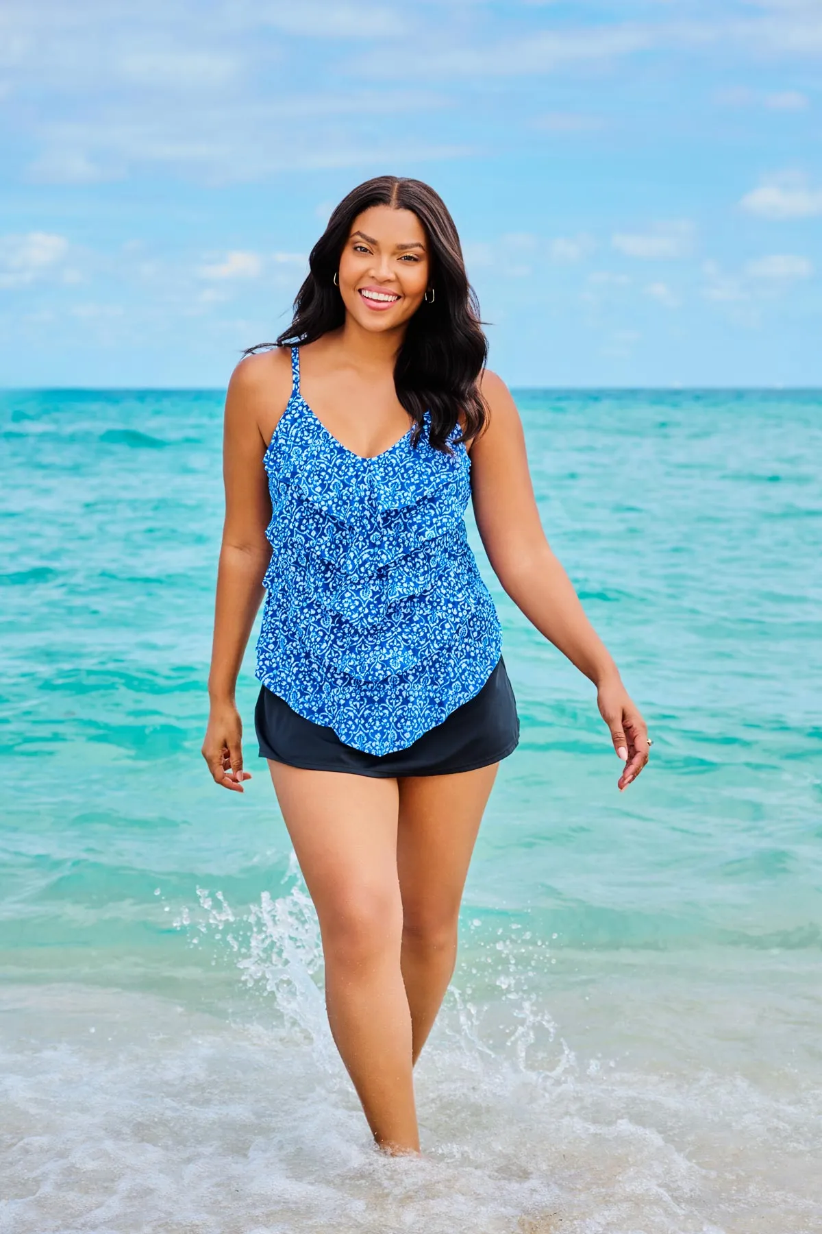 Rachel Tankini Top - Sumatran Scrolls sold by Longitude product image thumbnail 2