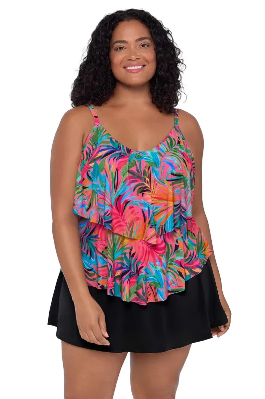 Plus Size Ronnie Tankini Top - Amazonian Palms sold by Longitude
