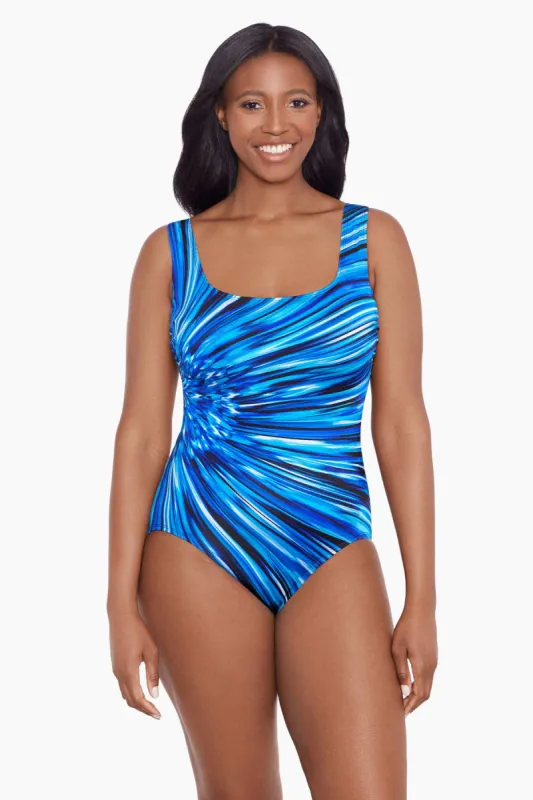 Long Torso Panel Scoopneck One Piece - Sparks Fly sold by Longitude
