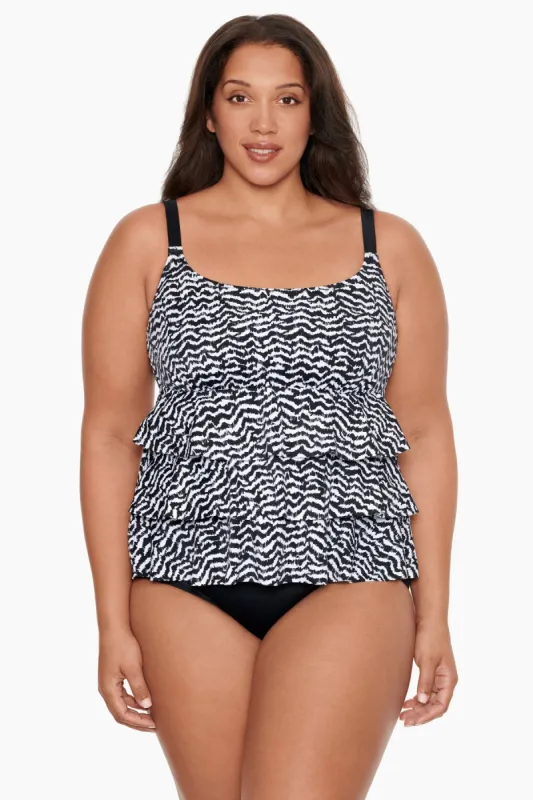 Majorca Plus Size Long Torso Triple Tier One Piece sold by Longitude