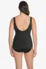 Piping Fan Tank Long Torso One Piece Swimsuit Mod Squad sold by Longitude