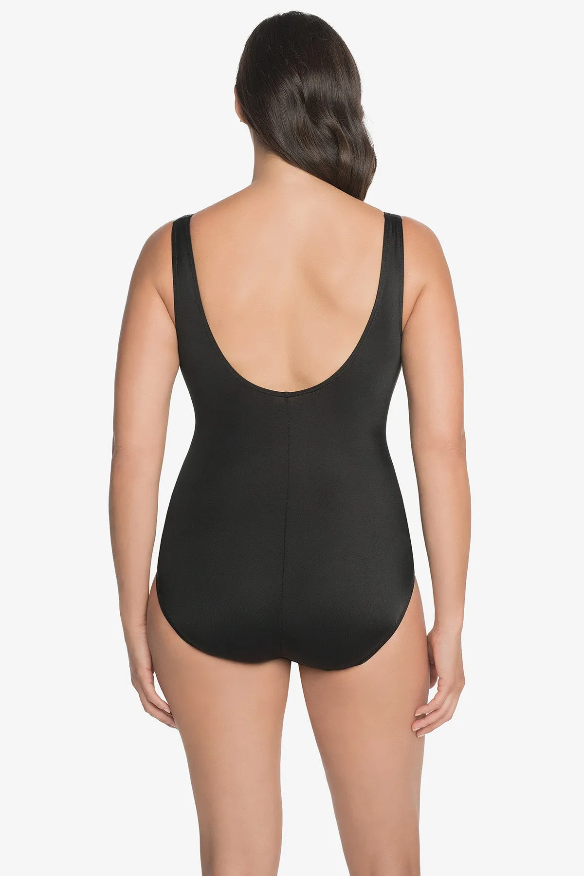 Piping Fan Tank Long Torso One Piece Swimsuit Mod Squad sold by Longitude product image thumbnail 2