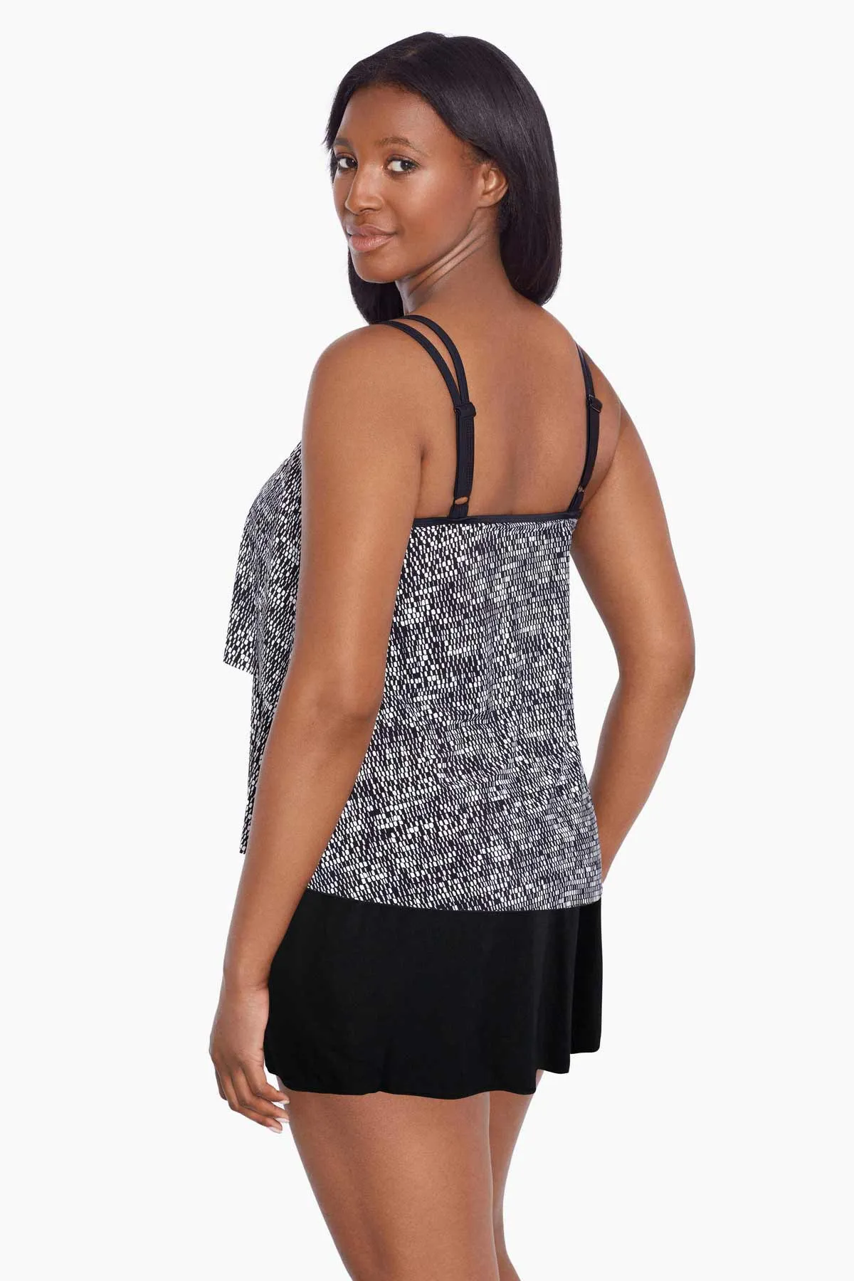 Long Torso Double Ruffle Skirtini W/Pockets - Madison Square sold by Longitude product image thumbnail 2