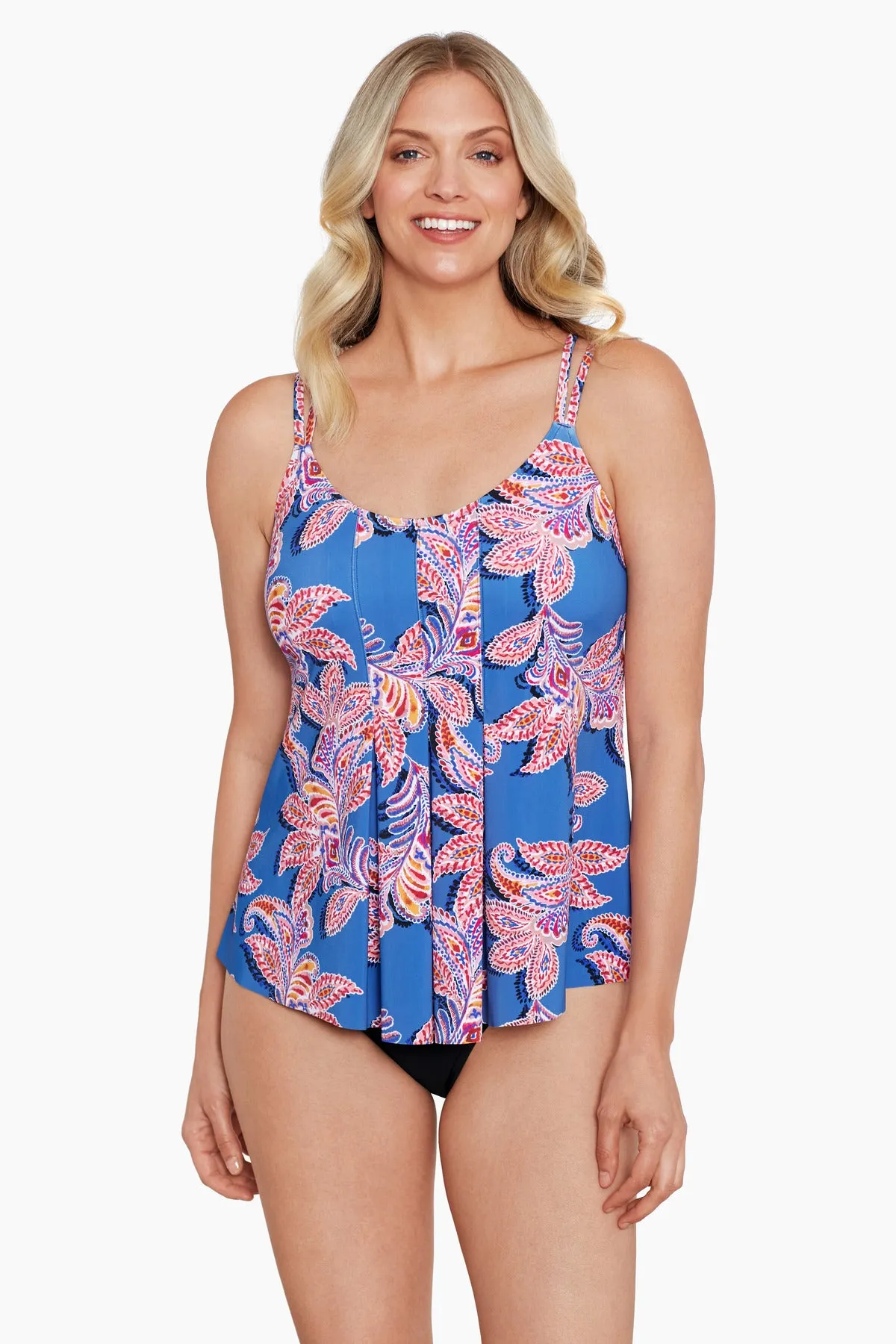Pleated Front Tankini Top Balinese Summer sold by Longitude