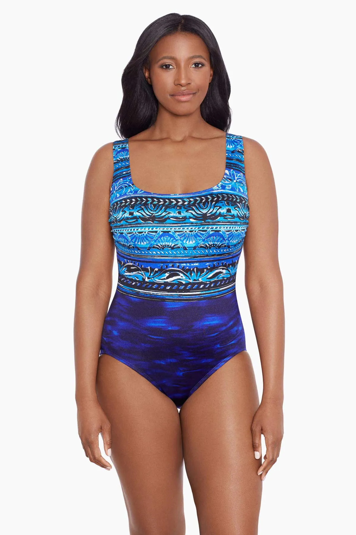 Long Torso Double X Back One Piece - Pool Attention sold by Longitude