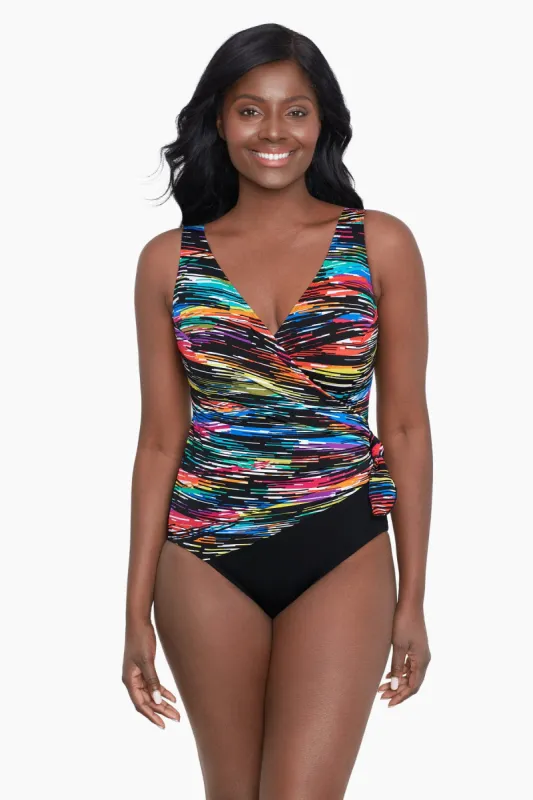 Plus Size Side Tie Surplice Swimsuit Off Set sold by Longitude