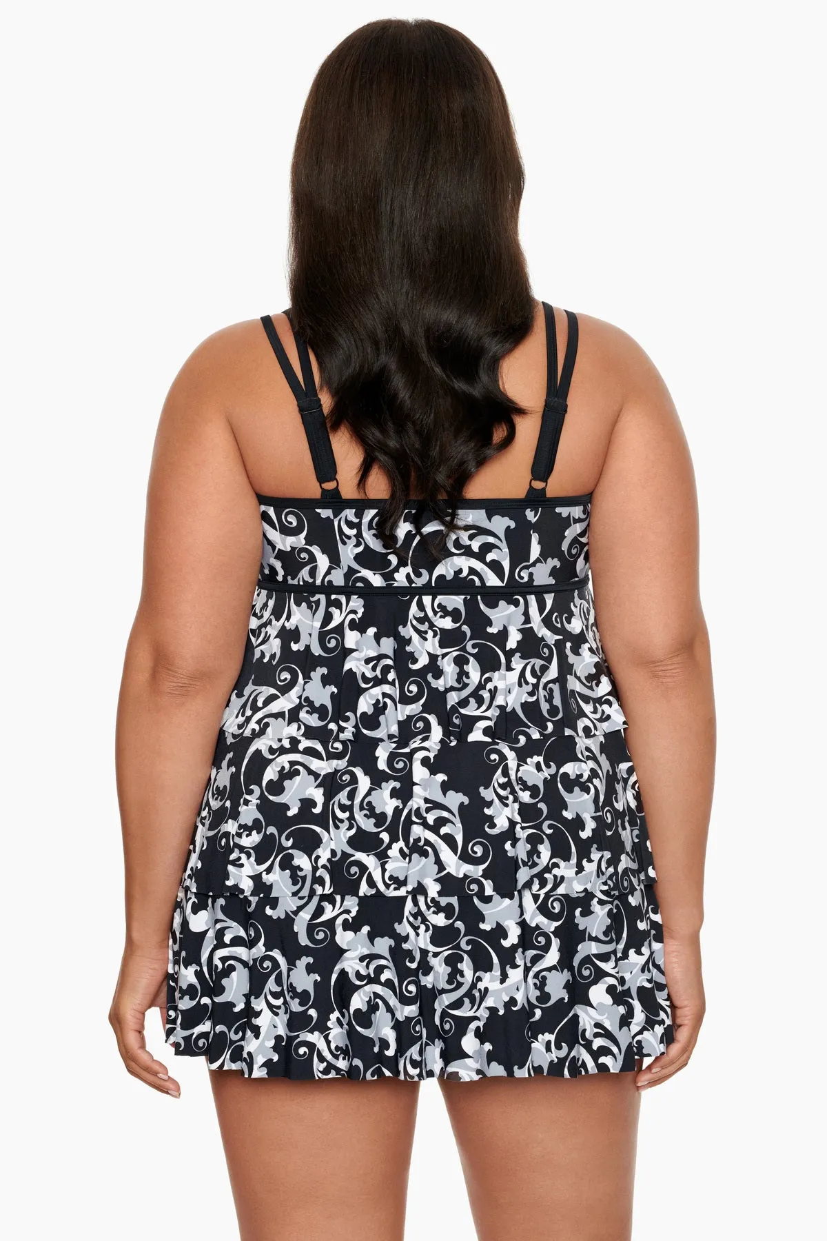Plus Size Long Torso Triple Tier Swim Dress - Caprice sold by Longitude product image thumbnail 3