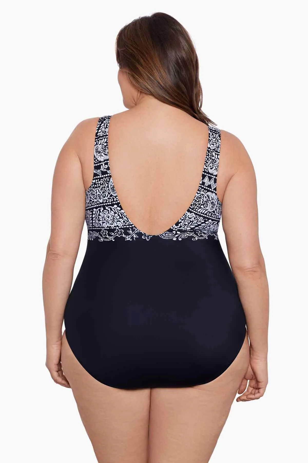 Night Seas Plus Size Long Torso Scoopback Highneck One Piece sold by Longitude product image thumbnail 3