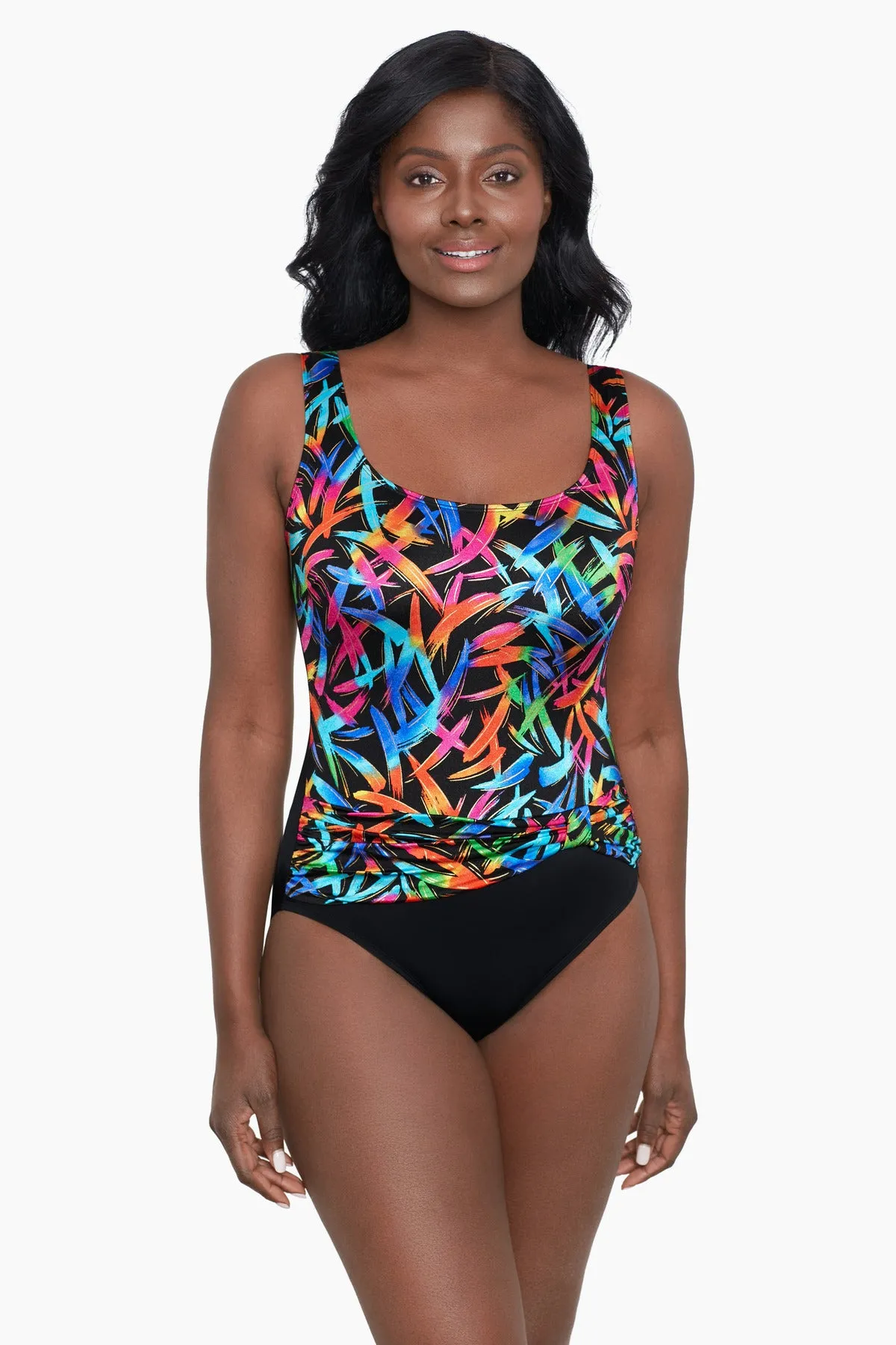 Long Torso Sash Tank One Piece - Sparkler sold by Longitude