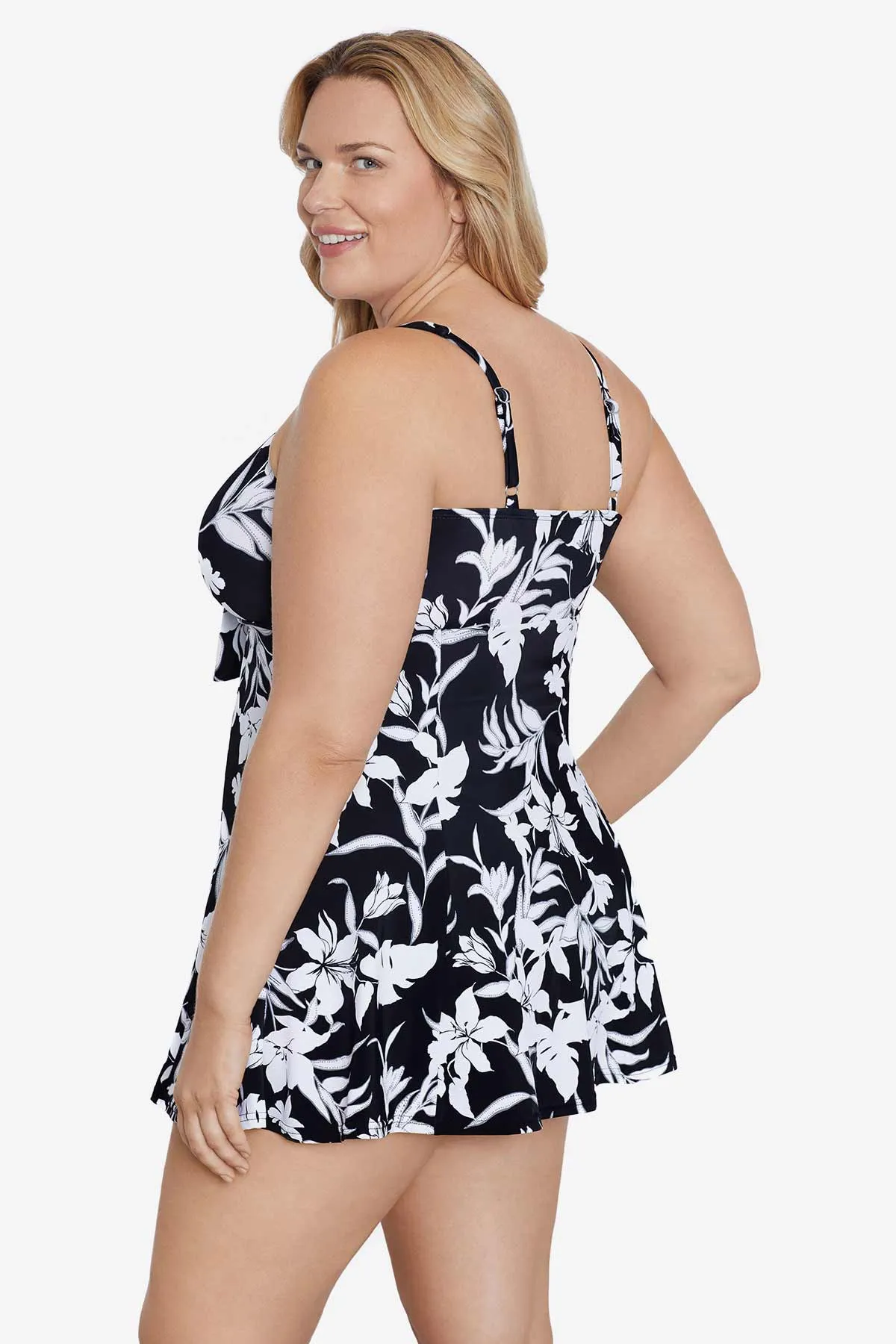 Plus Size Bow Front Swim Dress - Nightshade sold by Longitude product image thumbnail 2