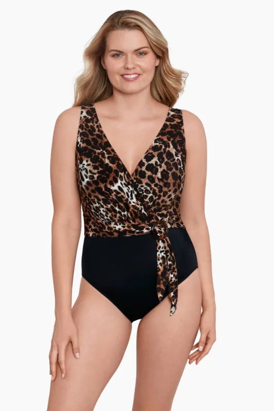 Long Torso Belted Surplice One Piece - Catcall sold by Longitude