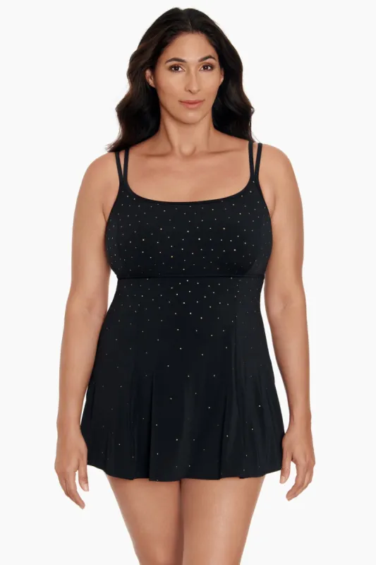 Night Stars Long Torso Swim Dress sold by Longitude
