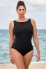 Half Moon Texture Long Torso Sweetheart Mesh Highneck One Piece sold by Longitude