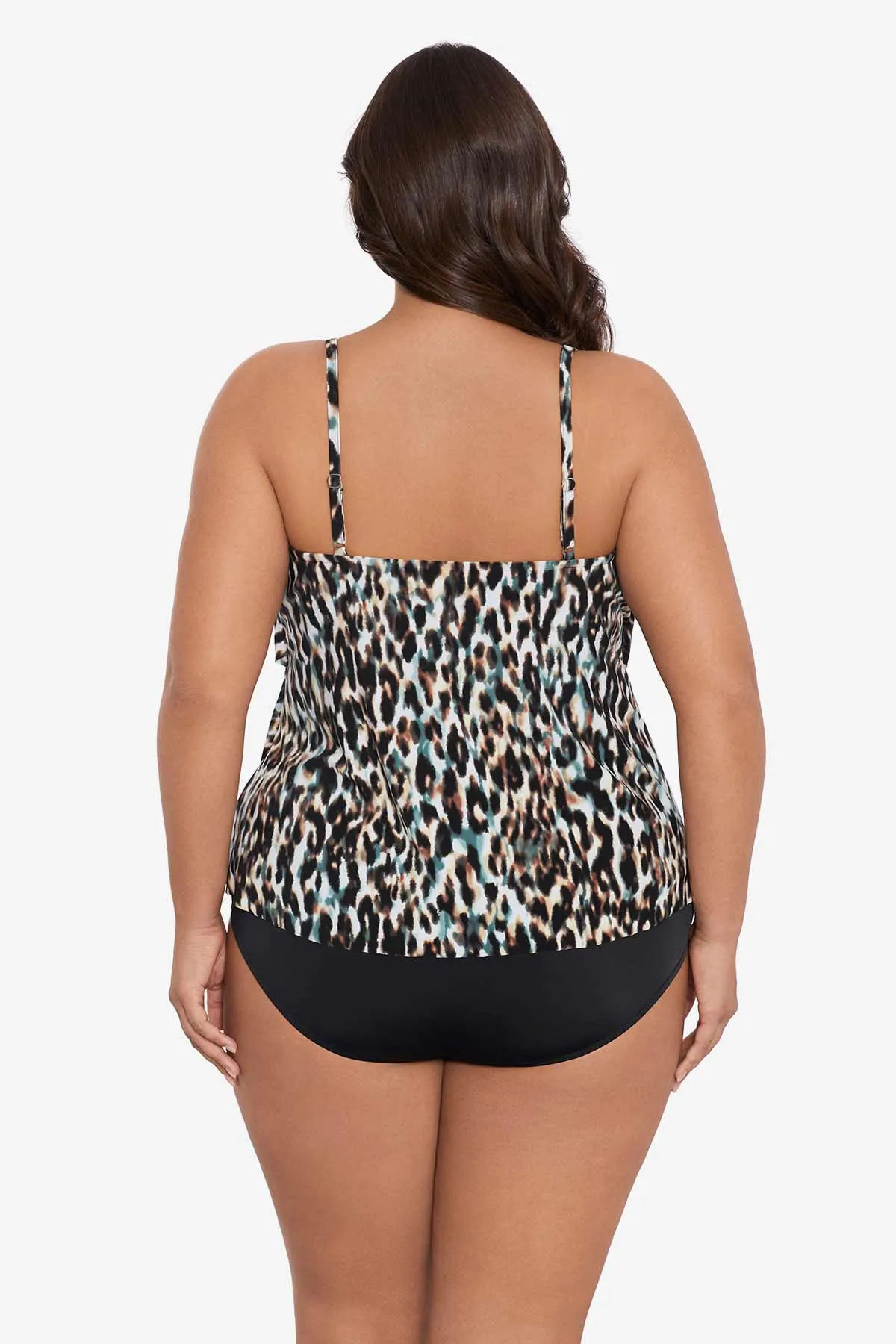 Plus Size Rachel Tankini Top - Leopard In The Mist sold by Longitude product image thumbnail 3