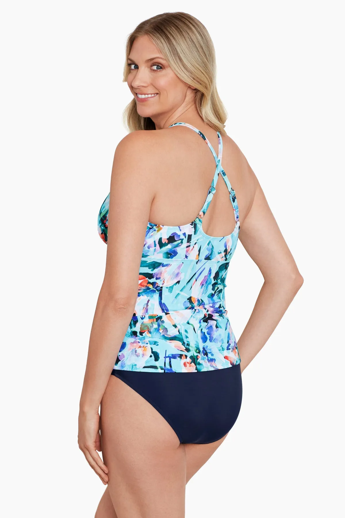 High Neck Keyhole Tankini Top - Graphic Garden sold by Longitude product image thumbnail 2