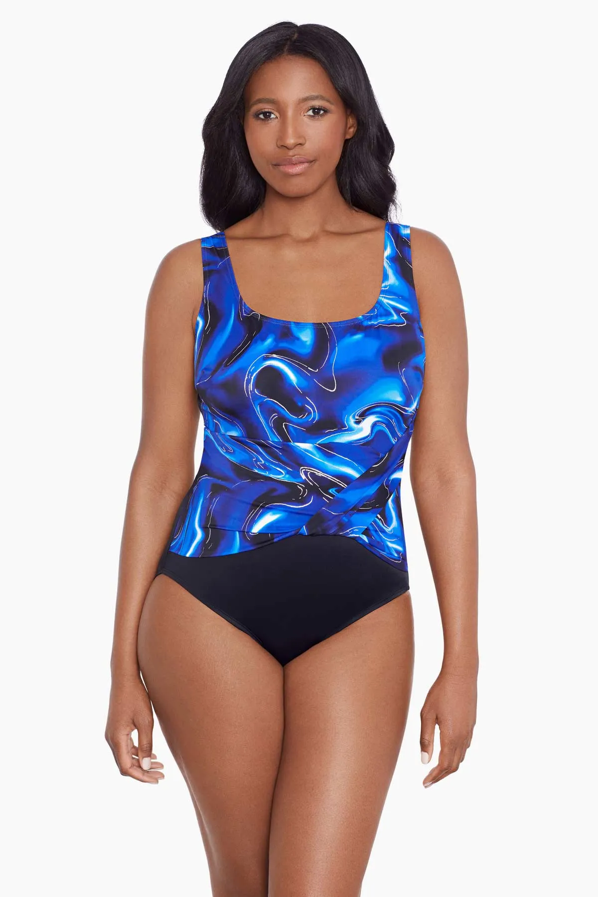 Long Torso Twist Pull Sash Tank One Piece - Infinite Shine sold by Longitude