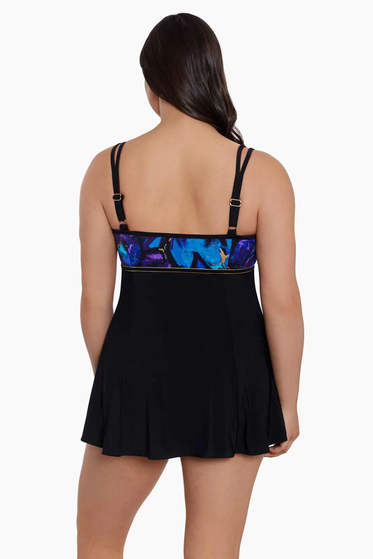 Long Torso Empire Princess Seam Swim Dress W/ Hardware - Gypsy sold by Longitude product image thumbnail 3